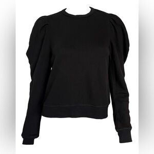 Ulla Johnson Black Drew Sweatshirt Button Back